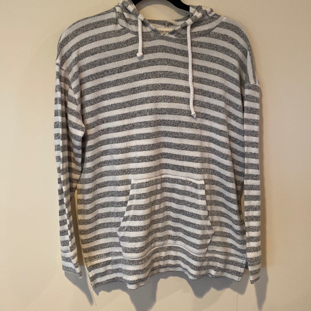 Womens striped hooded sweatshirt
